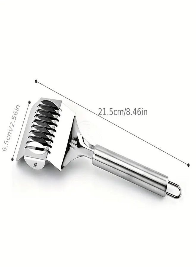 PUTHAK Stainless Steel Manual Noodle Cutter - Stainless Steel Noodle Maker Nool porotta Roller Docker Dough Cutter Tool Multifunctional Kitchen Gadget for Pasta, Spaghetti & More - Image 3